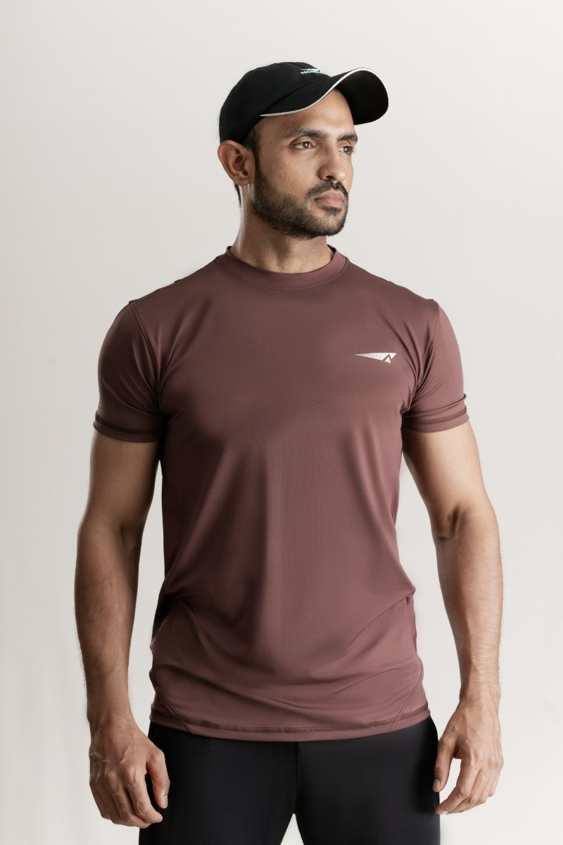 HydroFlex Unisex MUSCLE FIT TEE- MUD BROWN