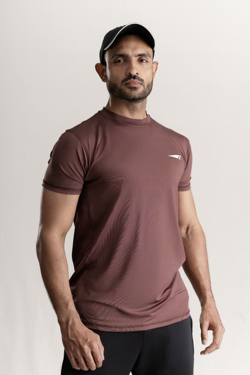 HydroFlex Unisex MUSCLE FIT TEE- MUD BROWN